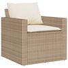 vidaXL 6-tlg. Garten-Sofagarnitur mit Kissen Beige Poly Rattan