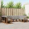 vidaXL Outdoor-Sofagarnitur mit Kissen 9 pcs Nat&uuml;rlich und Hellgrau