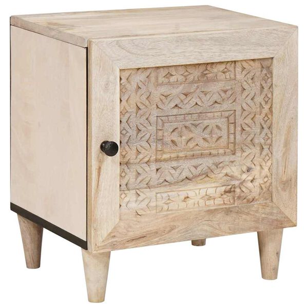 vidaXL Nachttisch Beige 40 x 33 x 46 cm Massivholz Akazie