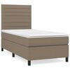 vidaXL Boxspringbett mit Matratze Taupe 90x190 cm Stoff