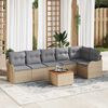 vidaXL Gartensofa-set 7 pcs Beige und Hellgrau Poly-Rattan
