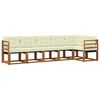 vidaXL Outdoor-Sofagarnitur mit Kissen 6 pcs Natur und Creme