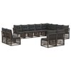 vidaXL Gartensofa-set 12 stk. Grau Poly-Rattan