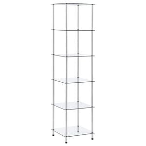 vidaXL Regal mit 6 Ablagen Transparent 40x40x160 cm Hartglas
