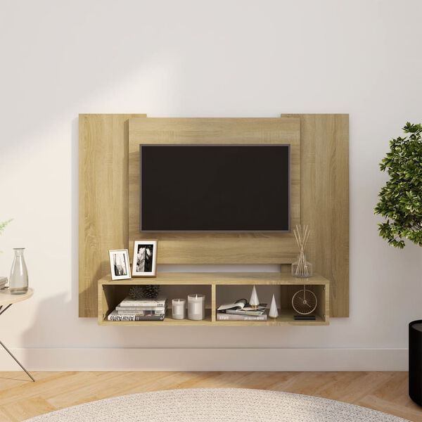 vidaXL TV-Wandschrank Sonoma-Eiche 120x23,5x90 cm Holzwerkstoff