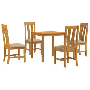 vidaXL Essgruppe 5 stk. Beige Massivholz Eiche