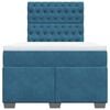 vidaXL Boxspringbett mit Matratze Blau 120x190 cm Samt