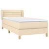 vidaXL Boxspringbett mit Matratze Creme 90x190 cm Stoff