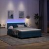 vidaXL LED Boxspringbett mit Matratze Dunkelblau 140 x 200 cm Samt