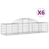 vidaXL Gabionen mit Hochbogen 6 Stk. 200x50x40/60 cm Verzinktes Eisen