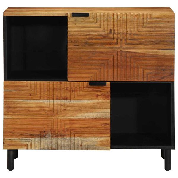 vidaXL Sideboard mit Regal Natur 80 x 33,5 x 75 cm Massivholz Akazie