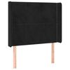 vidaXL Kopfteil mit Ohren Schwarz 103x16x118/128 cm Samt