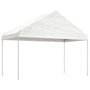 vidaXL Pavillon mit Dach Wei&szlig; 4,08x2,23x3,22 m Polyethylen