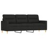 vidaXL 3-Sitzer-Sofa mit Hocker Schwarz 180 cm Stoff