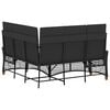 vidaXL Garten Liegesofa Set Schwarz 164 x 164 x 112 cm Poly-Rattan