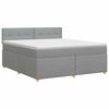 vidaXL Boxspringbett mit Matratze Hellgrau 140 x 200 cm Stoff