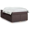 vidaXL Boxspringbett mit Matratze Dunkelbraun 120x200 cm Stoff