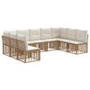 vidaXL Outdoor-Sofagarnitur mit Kissen 9 pcs Natur Polyester
