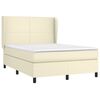 vidaXL Boxspringbett mit Matratze Creme 140x190 cm Kunstleder