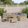 vidaXL Gartensofa-set mit Kissen 12 pcs Beige Poly-Rattan