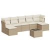 vidaXL 8-tlg. Garten-Sofagarnitur mit Kissen Beige Poly Rattan