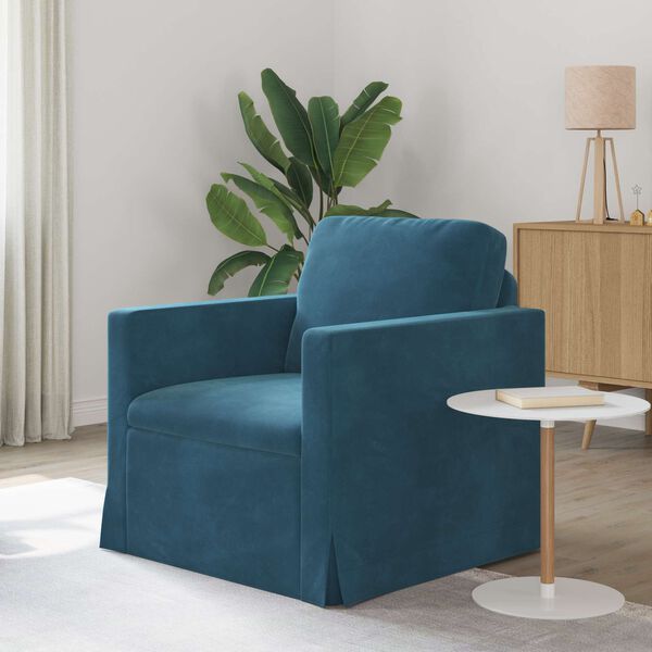 vidaXL Sofa Blau Gesamtabmessungen: 78 x 78 x 80 cm (B x T x H) Samt