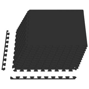 vidaXL Pool Bodenschutzmatte 12 stk. Schwarz 4,32 m&sup2; EVA-Schaum