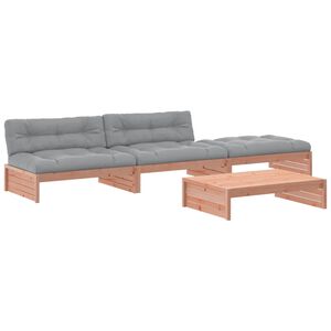 vidaXL 4-tlg. Garten-Lounge-Set mit Kissen Massivholz Douglasie