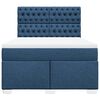 vidaXL Boxspringbett mit Matratze Blau 160x200 cm Stoff