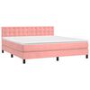 vidaXL Boxspringbett mit Matratze Rosa 180x200 cm Samt
