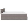 vidaXL Ottoman-Bett mit Matratze Taupe 180x200 cm Stoff