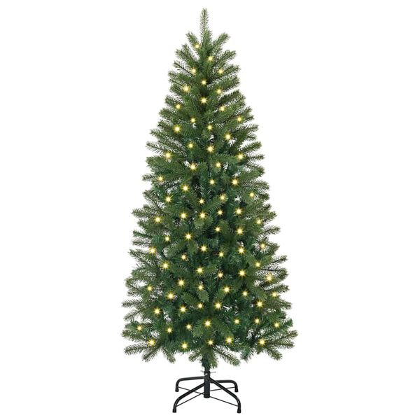 vidaXL K&uuml;nstlicher Weihnachtsbaum mit 150 LEDs Gr&uuml;n 120 cm PE und PVC