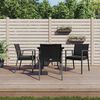 vidaXL 5-tlg. Garten-Essgruppe mit Kissen Poly Rattan und Stahl