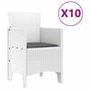 vidaXL Garten Essgruppe 11 pcs Weiß Polt Rattan