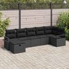 vidaXL Sofa Set mit Kissen mit Speicher 7 pcs Schwarz Poly-Rattan