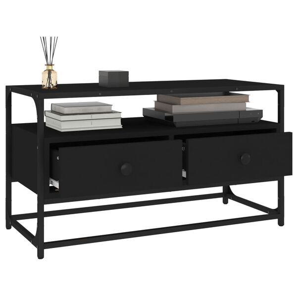 vidaXL TV-Schrank Schwarz 80x35x45 cm Holzwerkstoff