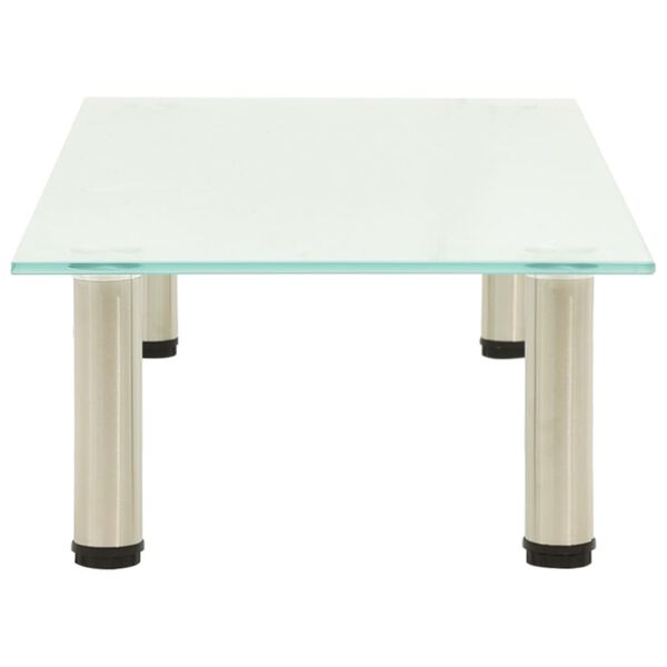 vidaXL TV-Tisch 80x35x17 cm Satiniertes Hartglas