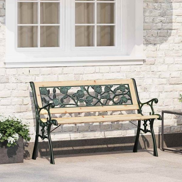 vidaXL Gartenbank mit Kissen Braun 116 x 54 x 73 cm Holz