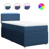 vidaXL Boxspringbett mit Matratze Blau 100x200 cm Stoff
