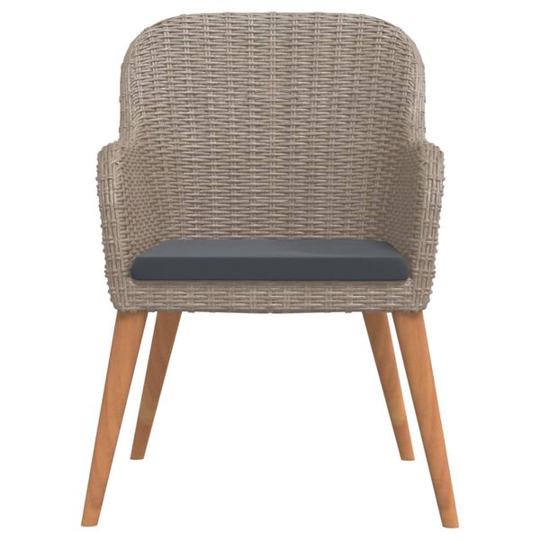 vidaXL 5-tlg. Garten-Essgruppe mit Kissen Braun