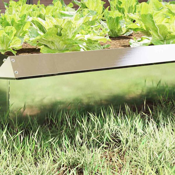 vidaXL Schneckenzaun Silber 100 x 3,5 x 25 cm Edelstahl