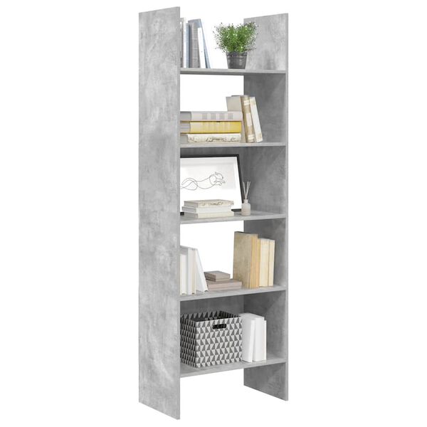 vidaXL Bücherregal Betongrau 60x35x180 cm Holzwerkstoff
