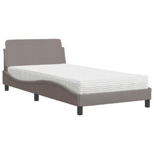 vidaXL Bett mit Matratze "Dover" Taupe 100x200 cm Stoff
