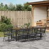 vidaXL Garten Essgruppe 9 pcs Schwarz Poly-Rattan