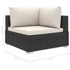 vidaXL 8-tlg. Garten-Lounge-Set mit Auflagen Poly Rattan Schwarz