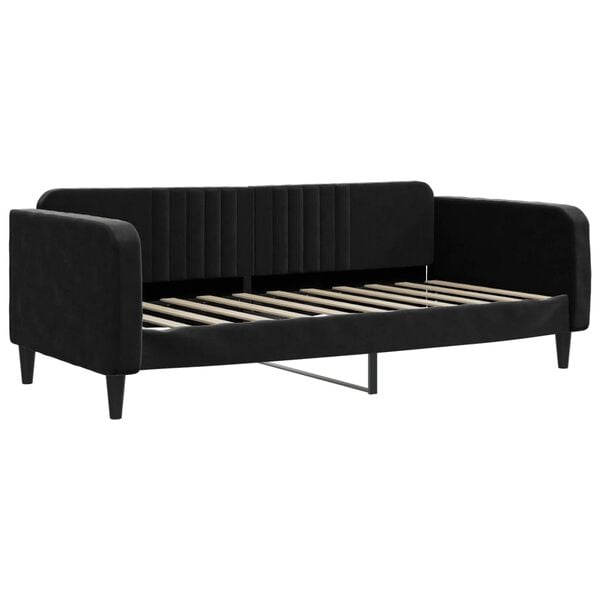 vidaXL Tagesbett Ausziehbar mit Schubladen Schwarz 90x190 cm Samt