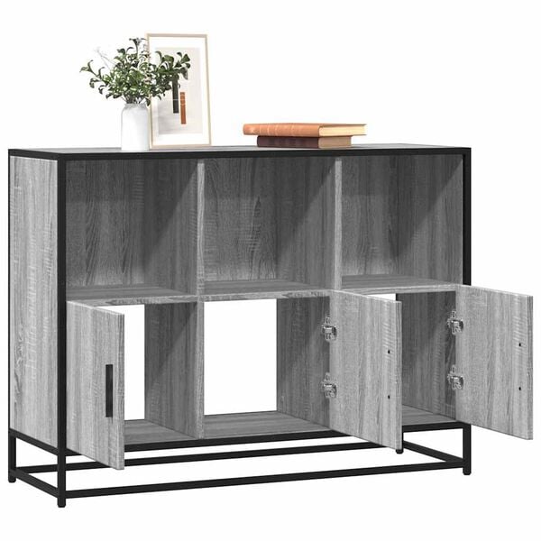 vidaXL Sideboard Grau Sonoma 100x35x76 cm Holzwerkstoff