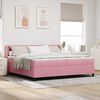 vidaXL Boxspringbett mit Matratze mit Kopfteil Rosa 200 x 200 cm Samt