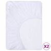 vidaXL Spannbettlaken 2 Stk. Wasserdicht Baumwolle 70x140 cm Wei&szlig;