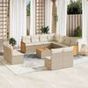 vidaXL 12-tlg. Garten-Sofagarnitur mit Kissen Beige Poly Rattan